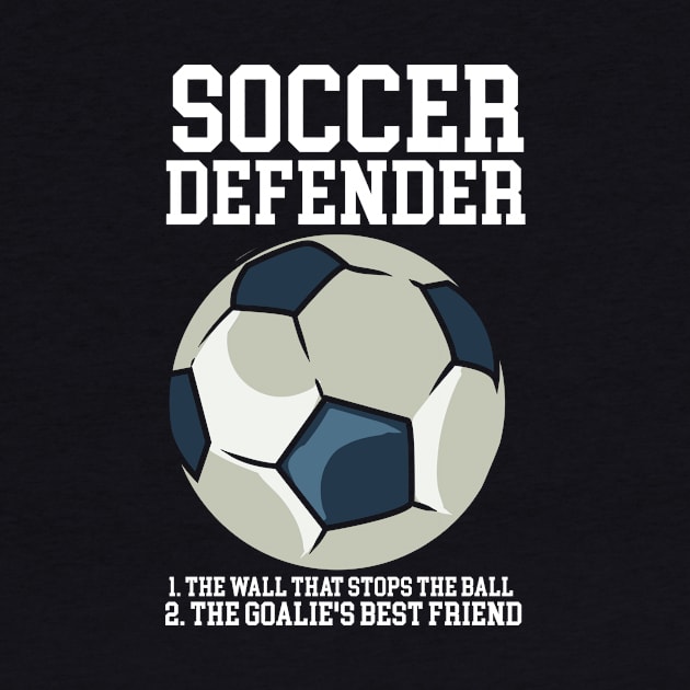 Soccer Defender 1. The Wall that stops the ball. 2. the Goalie's best friend by maxcode